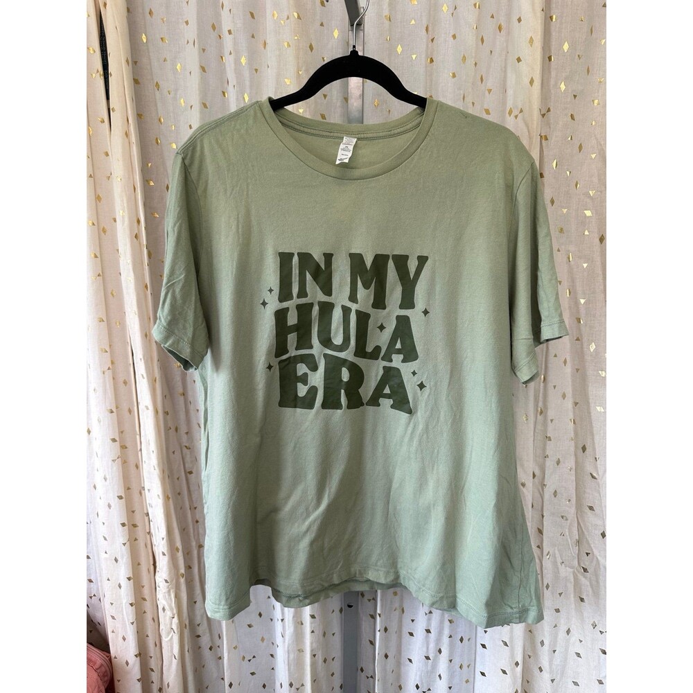 Laha'ole Hawaii 100% Cotton Olive Green In My Hula Era Tee Hawaiian T-Shirt 2XL